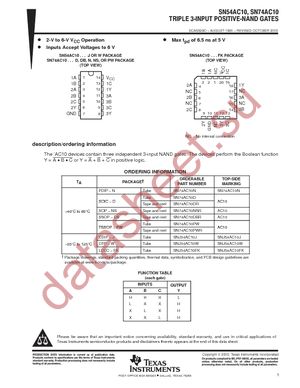 SN74AC10DBR datasheet  